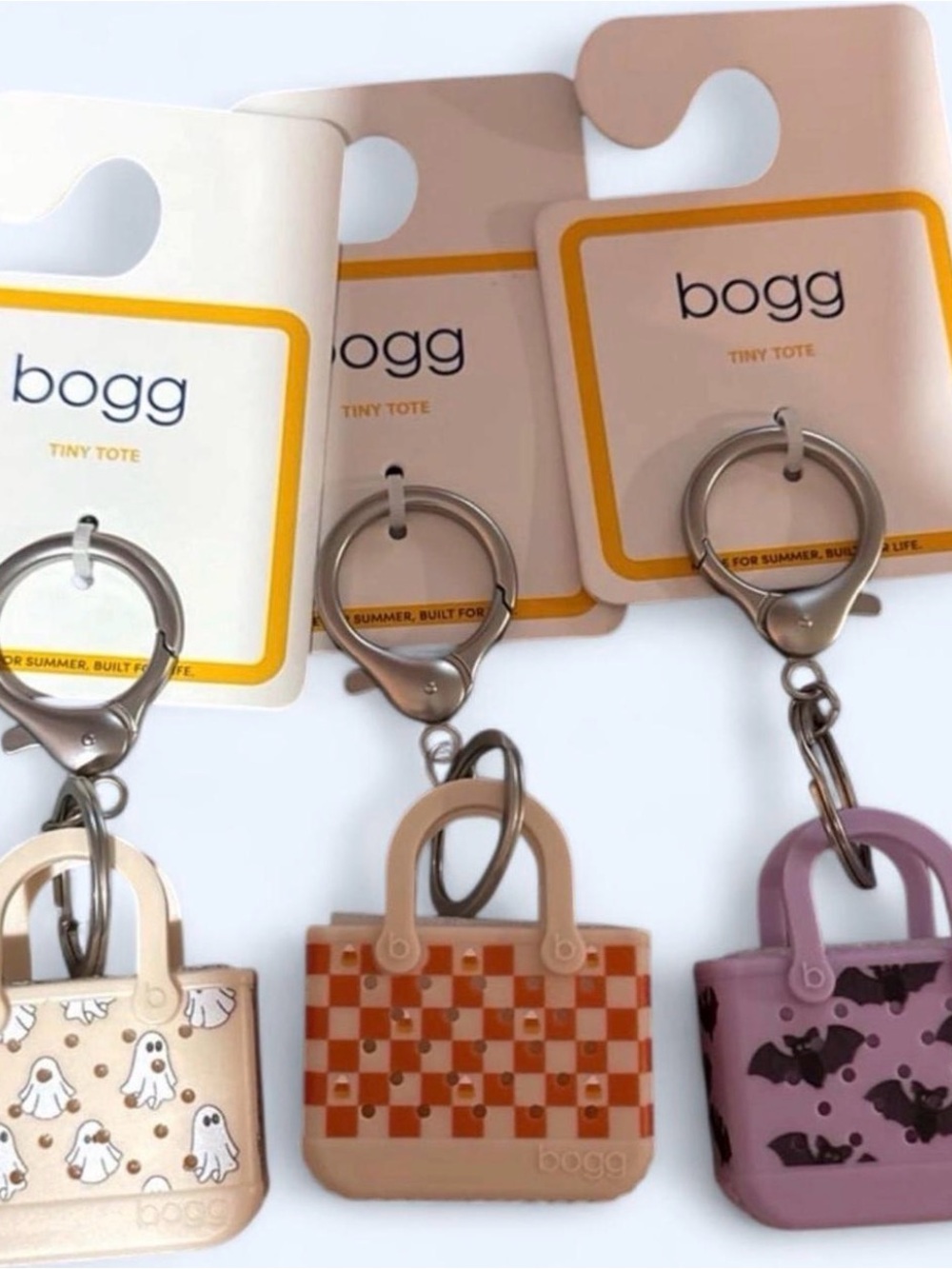 BOGG BAG Tiny Tote Keychain — Beige, Orange, Mauve